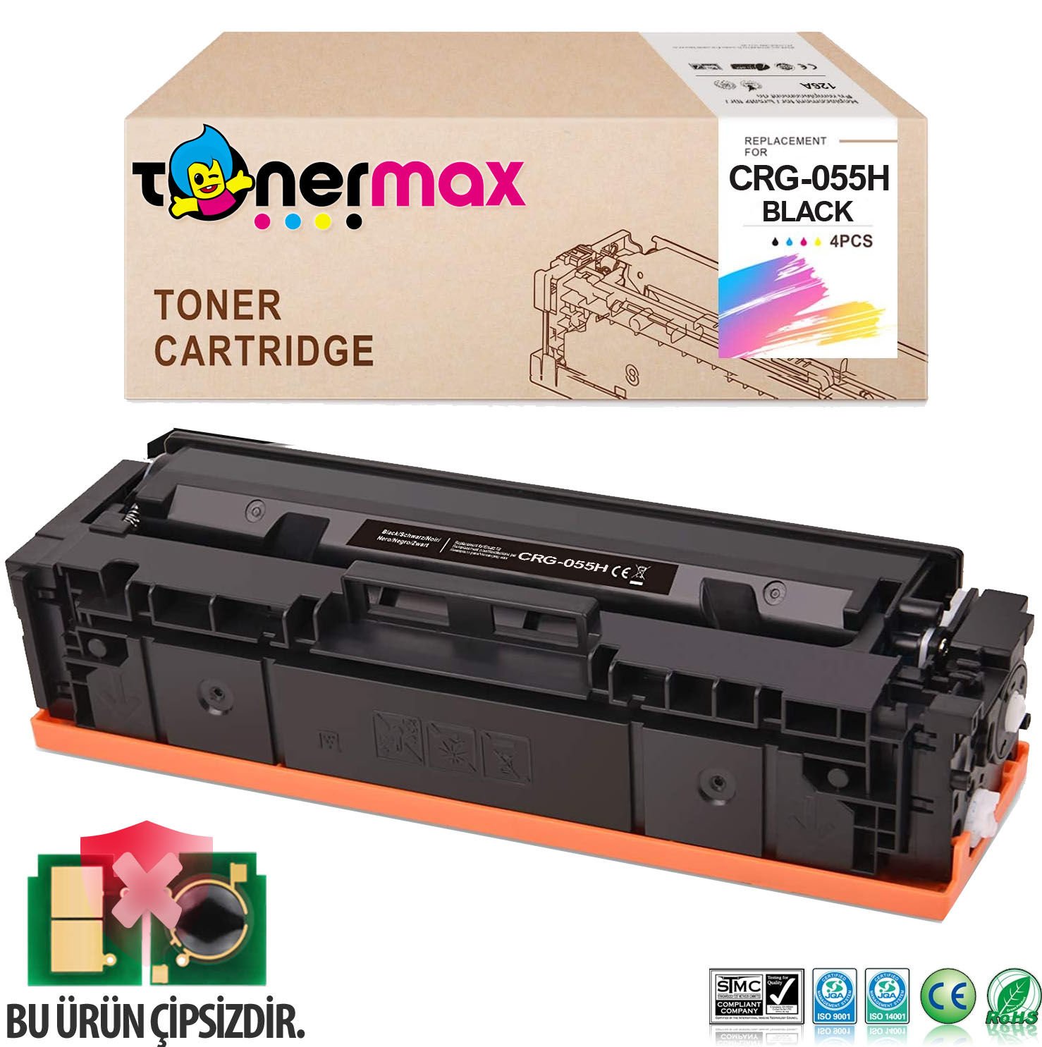 Canon CRG-055H Muadil Toner Siyah - Çipsiz/ LBP-662Cdw / LBP-664Cx / MF-741Cdw / MF-742Cdw / MF-743Cdw / MF-744Cd / MF-745Cdw / MF-746Cx