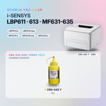 Canon CRG-045 Toner Tozu Sarı 30GR / LBP611Cn / LBP613Cdw / MF631Cn / MF633Cdw / MF635Cx