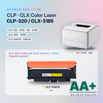 Samsung CLT-Y407S Sarı Muadil Toner AA Plus / CLP-320 / CLP-325 / CLX-3185
