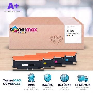Samsung CLT-407S CMYK Muadil Toner Seti A Plus / CLP-320 / CLP-325 / CLX-3185 / CLT-K407S / CLT-C407S / CLT-M407S / CLT-Y407S
