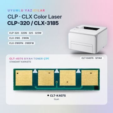 Samsung CLT-K407S / CLP-320 / CLP-325 / CLX-3185 Siyah Çip