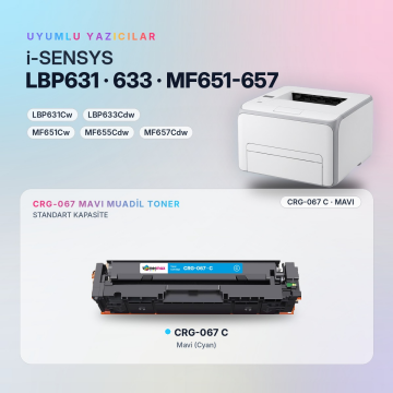 Canon CRG-067 Mavi Muadil Toner - Çipli / LBP631Cw / LBP633Cdw / MF651Cw / MF655Cdw / MF657Cdw