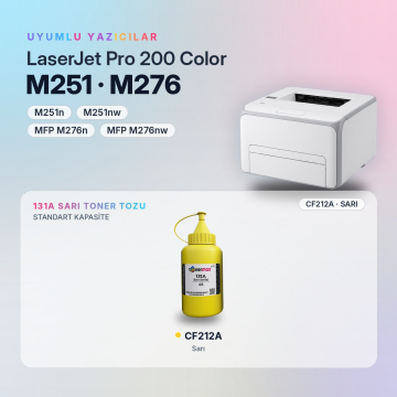 Hp 131A CF212A Toner Tozu Sarı 45GR / LaserJet Pro 200 M251 / M276