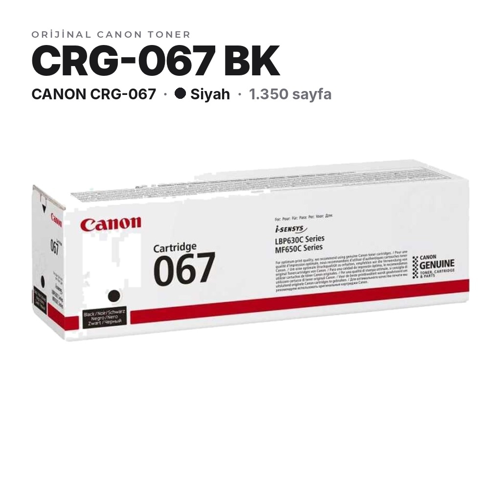 Canon CRG-067 BK Siyah orijinal toner
