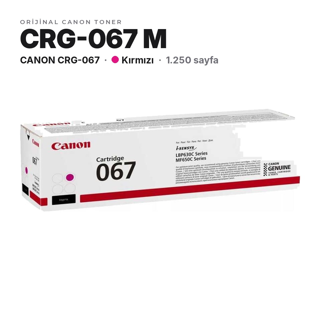 Canon CRG-067 M Kırmızı orijinal toner