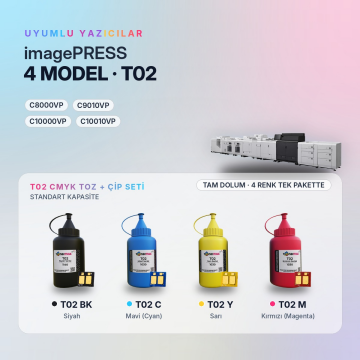 Canon T02 Toner Tozu + Çip Takım / imagePRESS C8000VP / C9010VP / C10000VP / C10010VP