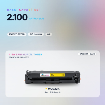 Hp 415A W2032A Muadil Toner Sarı - Çipli / M455 / M480 / M454 / M479