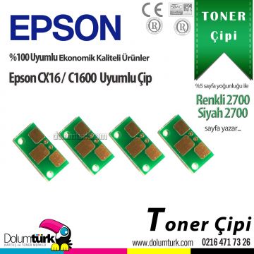 Epson CX16 / C1600 Toner Çipi Set