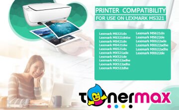 Lexmark MS321 Toner Tozu 250GR. / MX321 / MS421 / MX421 / MS521 / MX521 / MS622 / MX622