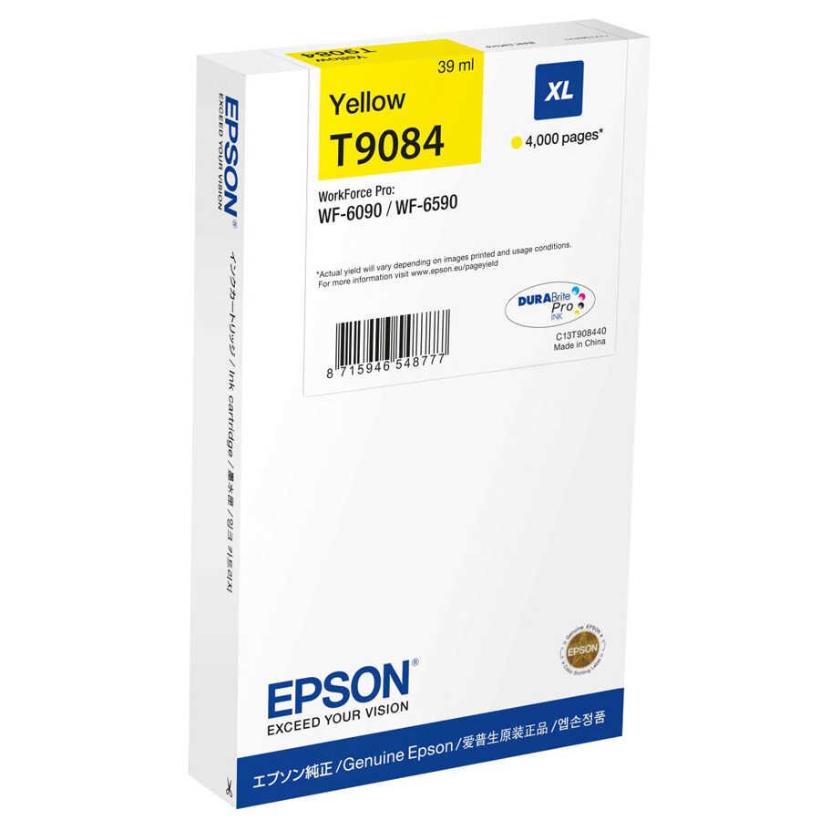 Epson T-9084 Sarı Orijinal Kartuş - Yüksek Kapasiteli / Epson WorkForce Pro WF-6090DTWC/WF-6090D2TWC/WF-6590DWF/WF-6590DTWFC/WF-6590D2TWFC