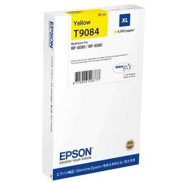 Epson T-9084 Sarı Orijinal Kartuş - Yüksek Kapasiteli / Epson WorkForce Pro WF-6090DTWC/WF-6090D2TWC/WF-6590DWF/WF-6590DTWFC/WF-6590D2TWFC