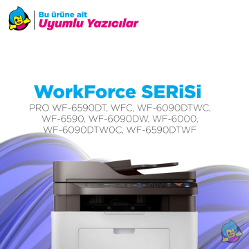 Epson T-9081 - T-9082 - T-9083 - T-9084 Siyah - Mavi - Sarı - Kırmızı Muadil Kartuş Seti - Yüksek Kapasiteli / Epson WorkForce Pro WF-6090DTWC/WF-6090D2TWC/WF-6590DWF/WF-6590DTWFC/WF-6590D2TWFC