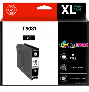 Epson T-9081 - T-9082 - T-9083 - T-9084 Siyah - Mavi - Sarı - Kırmızı Muadil Kartuş Seti - Yüksek Kapasiteli / Epson WorkForce Pro WF-6090DTWC/WF-6090D2TWC/WF-6590DWF/WF-6590DTWFC/WF-6590D2TWFC