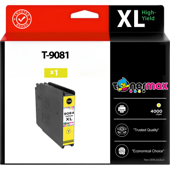 Epson T-9081 - T-9082 - T-9083 - T-9084 Siyah - Mavi - Sarı - Kırmızı Muadil Kartuş Seti - Yüksek Kapasiteli / Epson WorkForce Pro WF-6090DTWC/WF-6090D2TWC/WF-6590DWF/WF-6590DTWFC/WF-6590D2TWFC