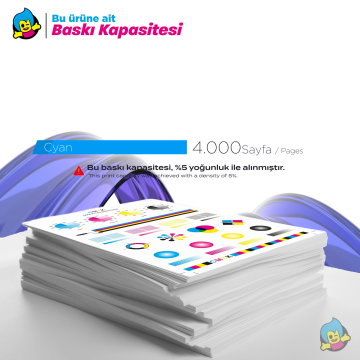 Epson T-9082 Mavi Muadil Kartuş - Yüksek Kapasiteli / Epson WorkForce Pro WF-6090DTWC/WF-6090D2TWC/WF-6590DWF/WF-6590DTWFC/WF-6590D2TWFC