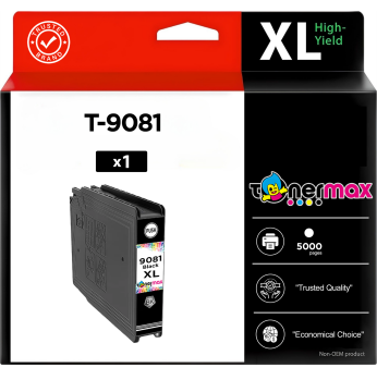 Epson T-9081 Siyah Muadil Kartuş - Yüksek Kapasiteli / Epson WorkForce Pro WF-6090DTWC/WF-6090D2TWC/WF-6590DWF/WF-6590DTWFC/WF-6590D2TWFC