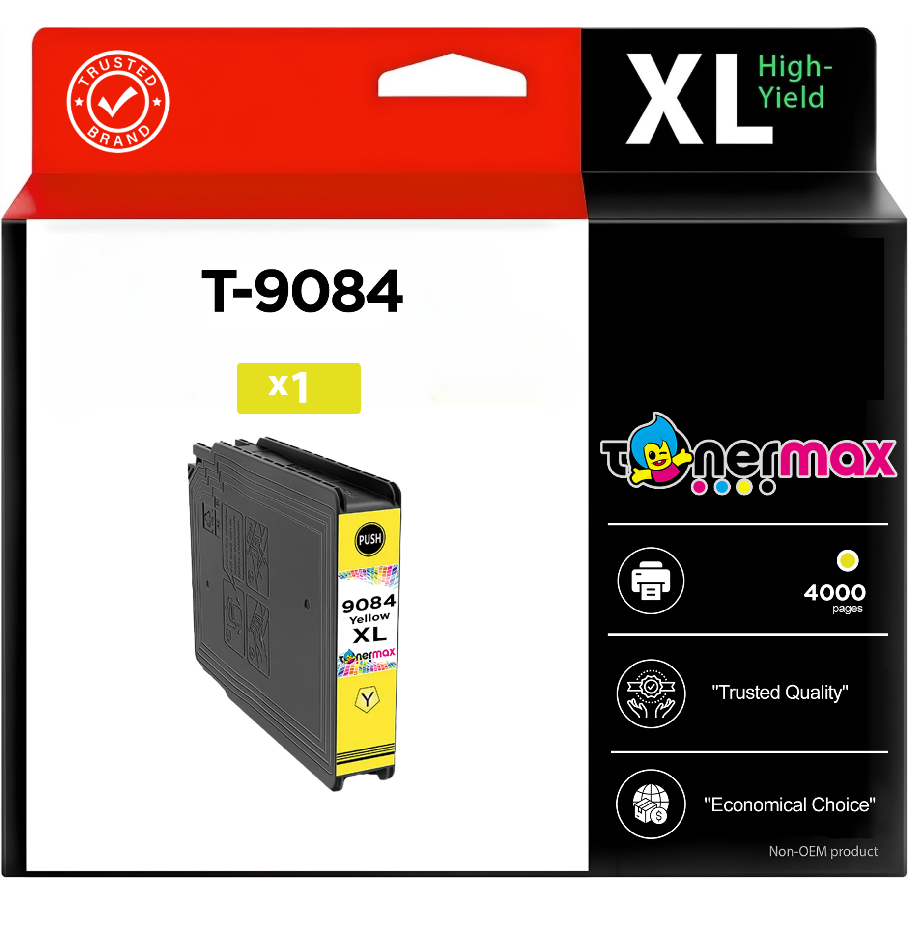 Epson T-9084 Sarı Muadil Kartuş - Yüksek Kapasiteli / Epson WorkForce Pro WF-6090DTWC/WF-6090D2TWC/WF-6590DWF/WF-6590DTWFC/WF-6590D2TWFC