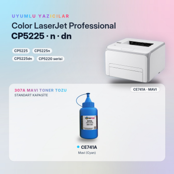 Hp 307A CE741A Toner Tozu Mavi 260GR / Color LaserJet CP5225 / CP5225n / CP5225dn