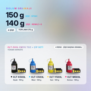 Samsung CLT-503L Toner Tozu + Çip Takım / ProXpress C3010 / C3060 / CLT-K503L / CLT-C503L / CLT-M503L / CLT-Y503L