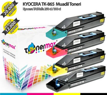 Kyocera Mita TK-865 / TASKalfa 250ci / 300ci Set Muadil Toneri