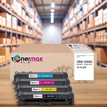 Canon CRG-055H CMYK Muadil Toner Seti - Çipli / LBP663Cdw / LBP664Cx / MF742Cdw / MF744Cdw / MF746Cx