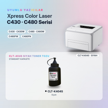 Samsung CLT-K404S Toner Tozu Siyah 65GR / Xpress C430 / C480