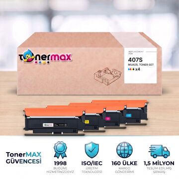 Samsung CLT-407S CMYK Muadil Toner Seti - Çipli / CLP-320 / CLP-325 / CLX-3185 / CLT-K407S / CLT-C407S / CLT-M407S / CLT-Y407S