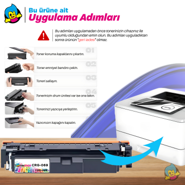 Canon CRG-069 Muadil Toner Sarı- Çipli / 5094C002 /LBP673Cdw /MF752Cdw /MF754Cdw
