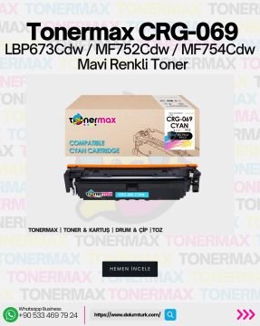 Canon CRG-069 Muadil Toner Mavi- Çipsiz/ 5094C002 /LBP673Cdw /MF752Cdw /MF754Cdw