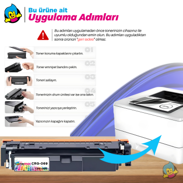 Canon CRG-069 Muadil Toner Mavi- Çipsiz/ 5094C002 /LBP673Cdw /MF752Cdw /MF754Cdw