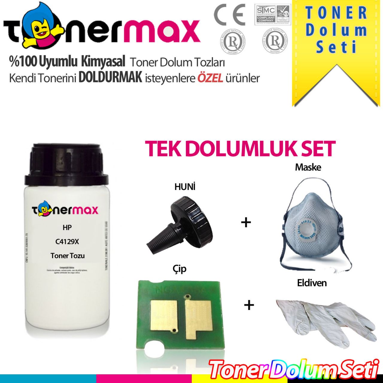 HP C4129X / 5000 / 5100 Toner Dolum Seti ( Tek Dolumluk )