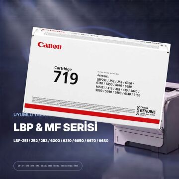 Canon CRG-719 Orjinal Toner / LBP-6300 / LBP-6310 / LBP-6650 / LBP-6670 / MF-5840 / MF-5880 / MF-5940 / MF-5980 / MF-6140 / MF-6180