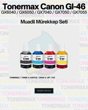 Canon GI-46 Muadil Mürekkep Takım / Canon Maxify GX4040 / GX6040 / GX6050 / GX7040 / GX7050 / GX7055