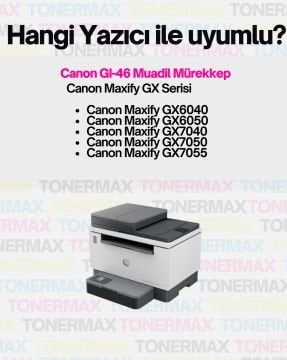 Canon GI-46 Muadil Mürekkep Takım / Canon Maxify GX4040 / GX6040 / GX6050 / GX7040 / GX7050 / GX7055