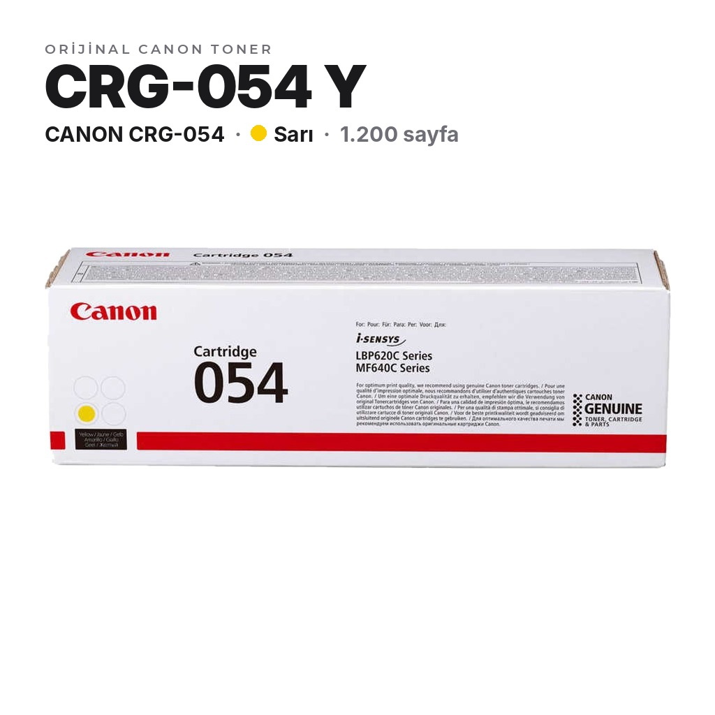 TonerMAX® Canon CRG-054 Sarı Orijinal Toner