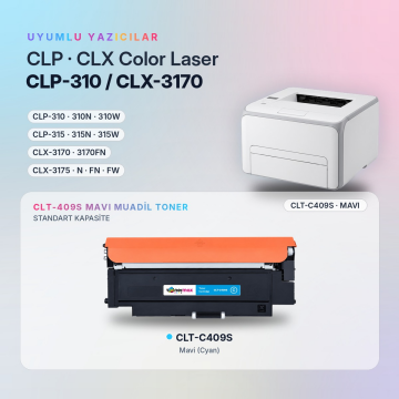 Samsung CLT-C409S Muadil Toner Mavi/ CLP-310 / CLP-315 / CLX-3170 / CLX-3175
