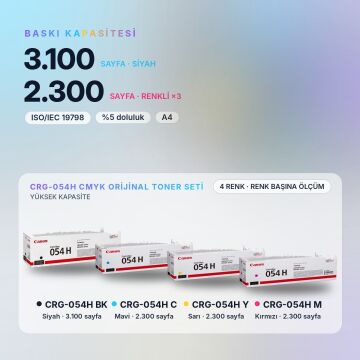 Canon CRG-054H Orjinal Toner Set Avantaj Paket / LBP621Cw / LBP623Cdw / MF641Cw / MF643Cdw / MF645Cx