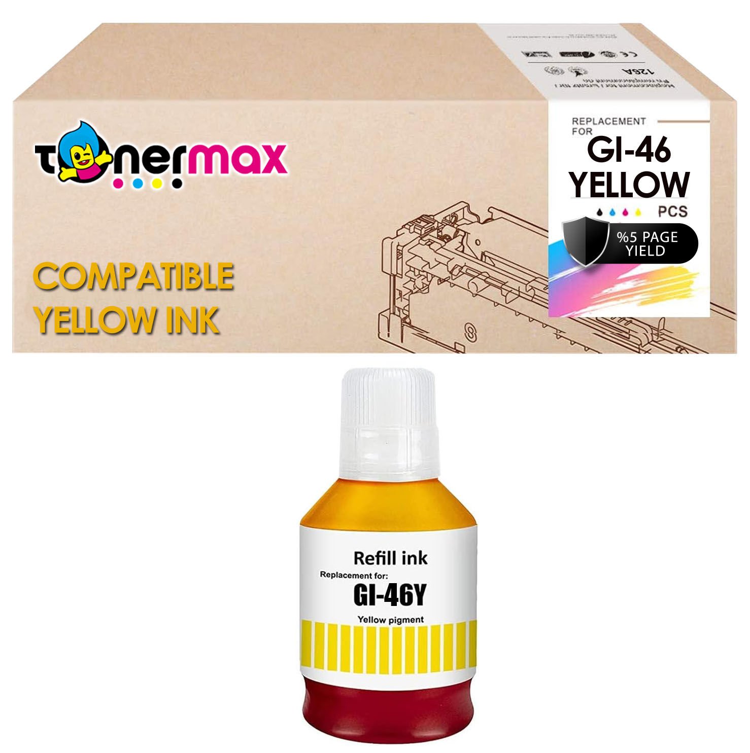 Canon GI-46 Muadil Mürekkep Sarı/ Canon Maxify GX4040 / GX6040 / GX6050 / GX7040 / GX7050 / GX7055