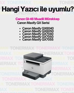 Canon GI-46 Muadil Mürekkep Kırmızı / Canon Maxify GX4040 / GX6040 / GX6050 / GX7040 / GX7050 / GX7055