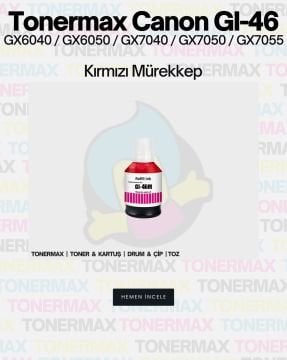 Canon GI-46 Muadil Mürekkep Kırmızı / Canon Maxify GX6040 / GX6050 / GX7040 / GX7050 / GX7055