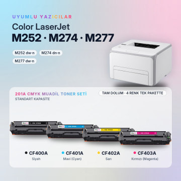 Hp 201A CF400A Muadil Toner Set /M252 / M274 / M277