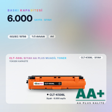 Samsung CLT-K506L Siyah Muadil Toner AA Plus / CLP-680 / CLX-6260