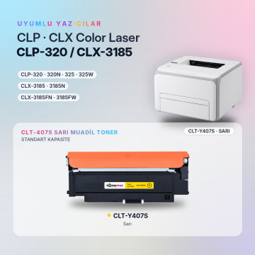 Samsung CLT-Y407S Muadil Toner Sarı/CLP-320 / CLP-325 / CLX-3180 / CLX-3185