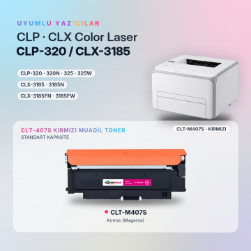Samsung CLT-M407S Muadil Toner Kırmızı/CLP-320 / CLP-325 / CLX-3180 / CLX-3185