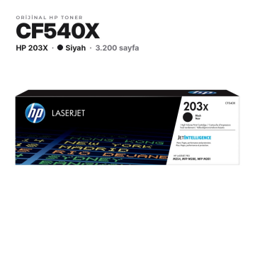 Hp 203X CF540X / Color LaserJet Pro M254 / M280 / M281 Siyah Orjinal Toner