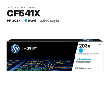 Hp 203X CF541X / Color LaserJet Pro M254 / M280 / M281 Mavi Orjinal Toner