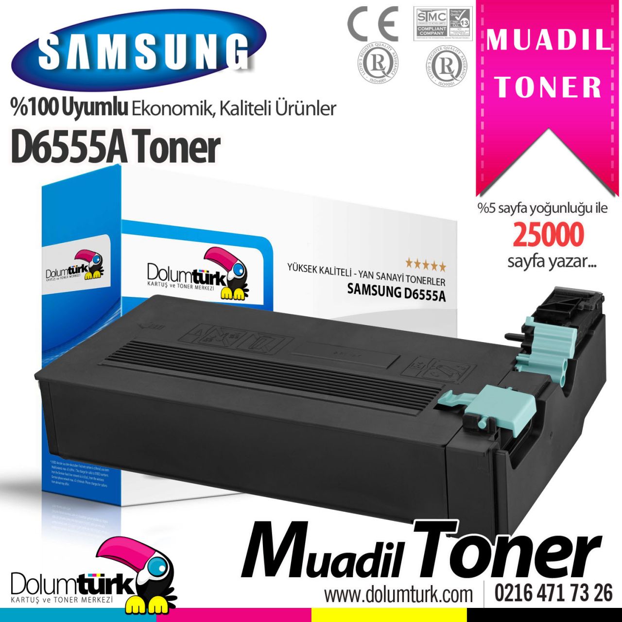 Samsung SCX-D6555A Muadil Toner