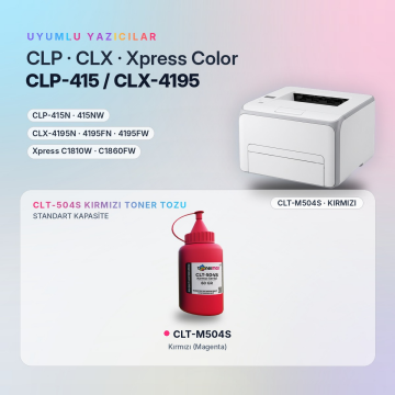 Samsung CLT-M504S Toner Tozu Kırmızı/ CLP-410 / CLP-415 / CLX-4100 / CLX-4195 / C1860 / C1810