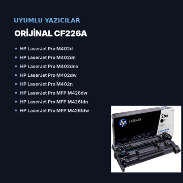Hp 26A - CF226A  Orjinal Toneri / M400 / M402 / M426