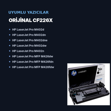 Hp 26X - CF226X  Orjinal Toneri - / M400 / M402 / M426